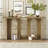 Modern and Curved Design Ash Veneer Console Table with Shelf-516711239