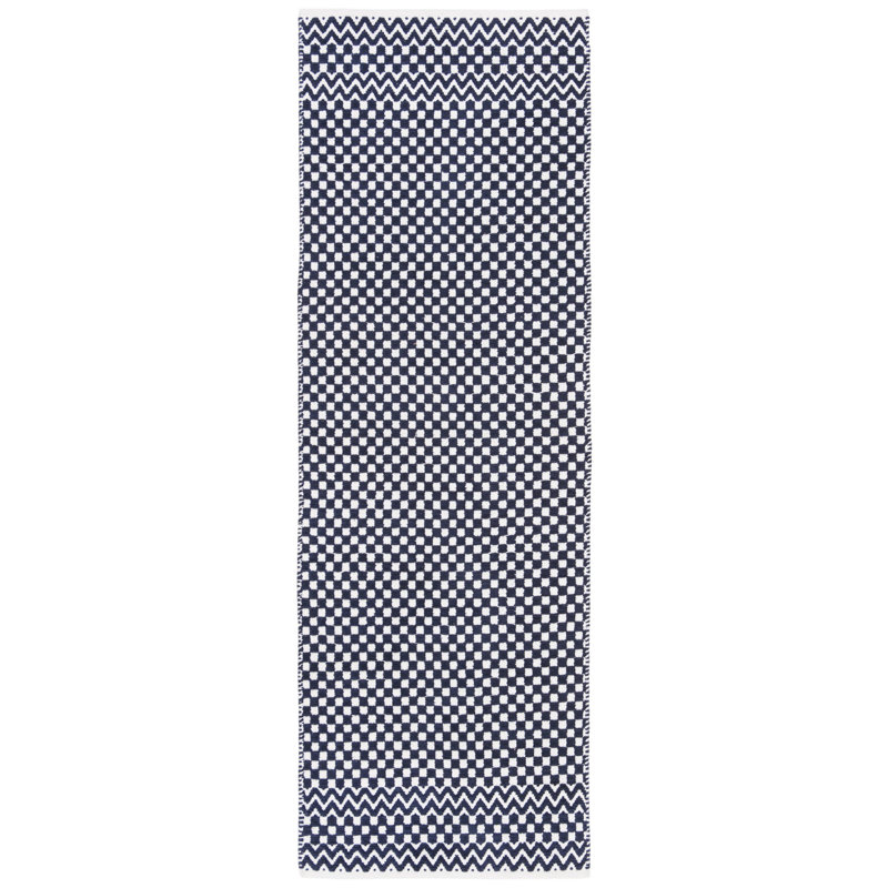 Alpizar Flat Weave Cotton Geometric Rug, Runner 2'3" x 7'