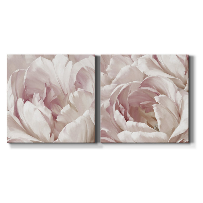 Intime Blush I - ensemble de 2 reproductions d'art sur toile tendue, H 24 po x l 48 po x P 1 po