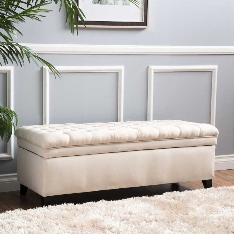 Andrews Storage In Fabric And Birch Legs - 50D X 20.5W 18.3H, Maximize Your Home , 49.4D 20.7W 18.30H, Legs, Practical Option