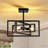 3-Light 15.8" Industrial Square Semi Flush Mount