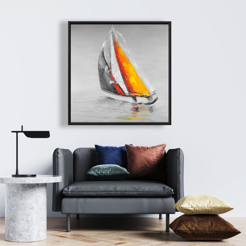 "Bateau à voile deux couleurs", H 24 po x l 24 po