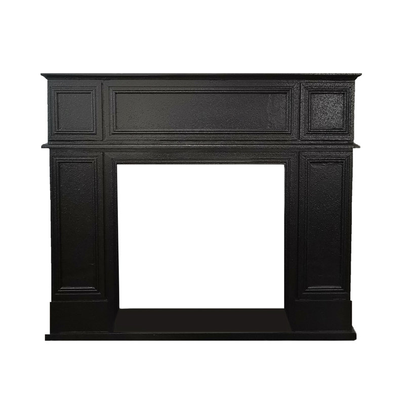 French Retro Fireplace Decorative Shelf, Black, 39.37" H x 47.24" W x 10.63" D