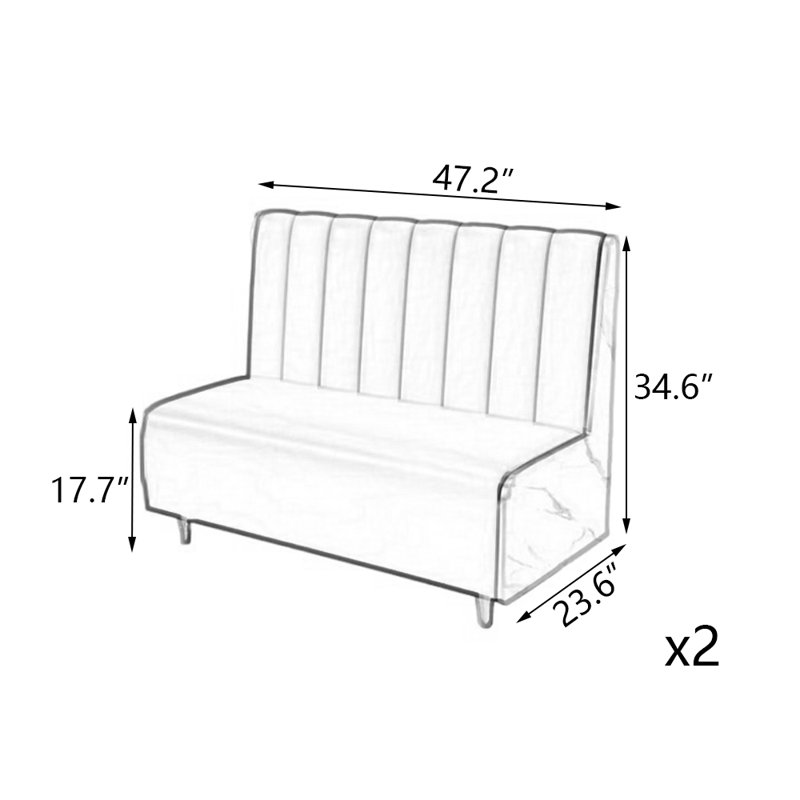 Banc en simili-cuir, Bleu clair
