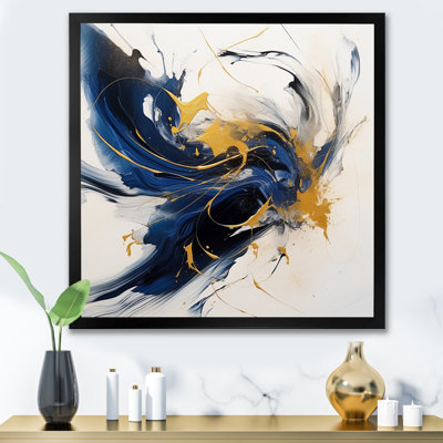 " Dark Blue And Gold Strokes VII "