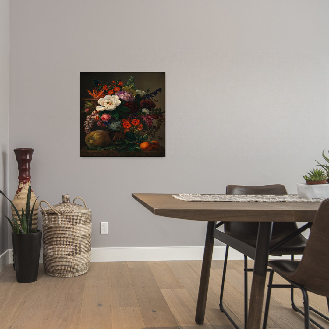 A Vase With Flowers Abstract Contemporary Wall Art Print