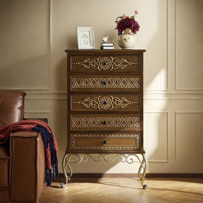 Commode d'appoint cinq tiroirs Vintage
