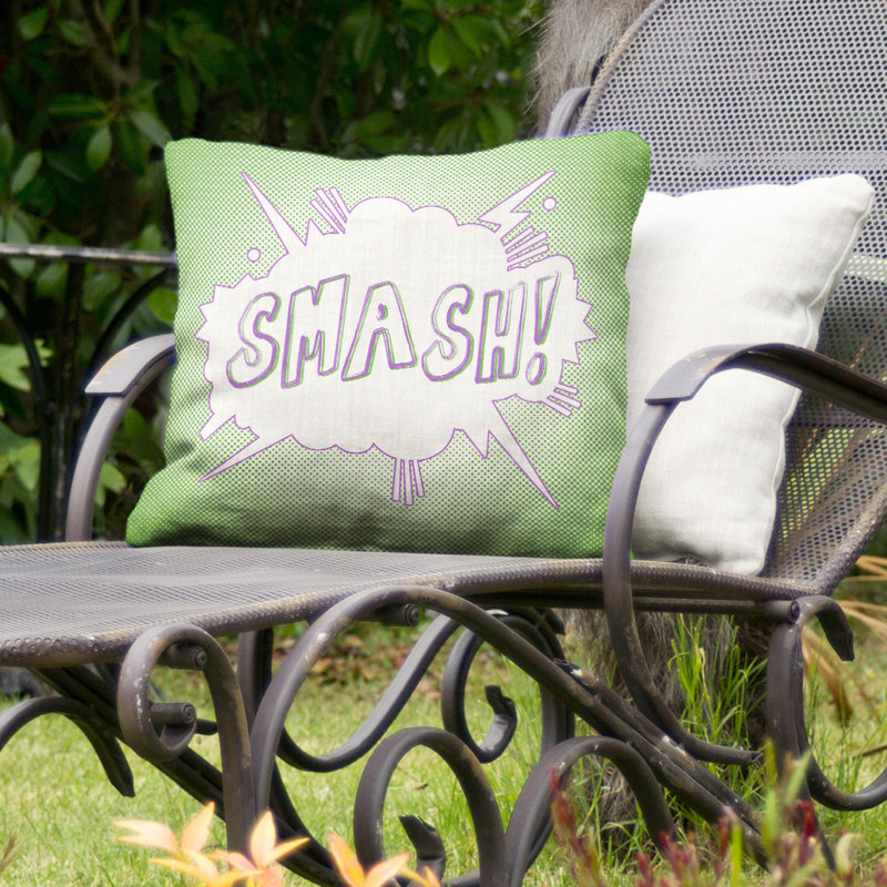 Coussin décoratif intérieur/extérieur comic, 16 po x 1 po, Vert