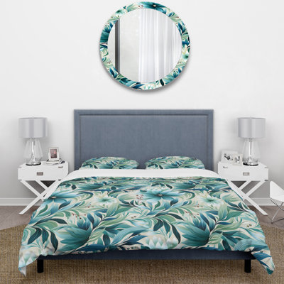 Oceanic Foliage Botanical Pattern Floral Duvet Cover