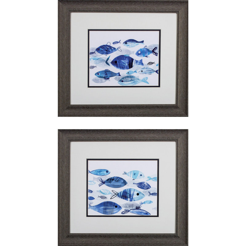Fish Parade - Cadre photo 2 pièces, impression sur papier