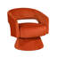 Chaise d'appoint moderne avec pivot - structure en bois massif de velours orange Poids de 37,67 lb Produit Élégant salon à 360 degrés Profondeur de 27,75 po-810897150