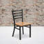Chaise de restaurant en métal de qualité commerciale à dossier à échelle courbée avec siège en bois Prompton Hercules Series-765669506