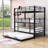 Metal Twin Triple Bunk Bed With Trundle-1106552146