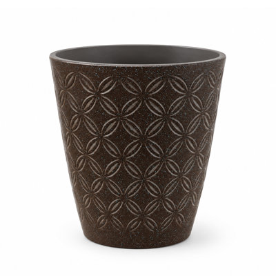 Pot à fleurs d'intérieur en plastique brun 5 po