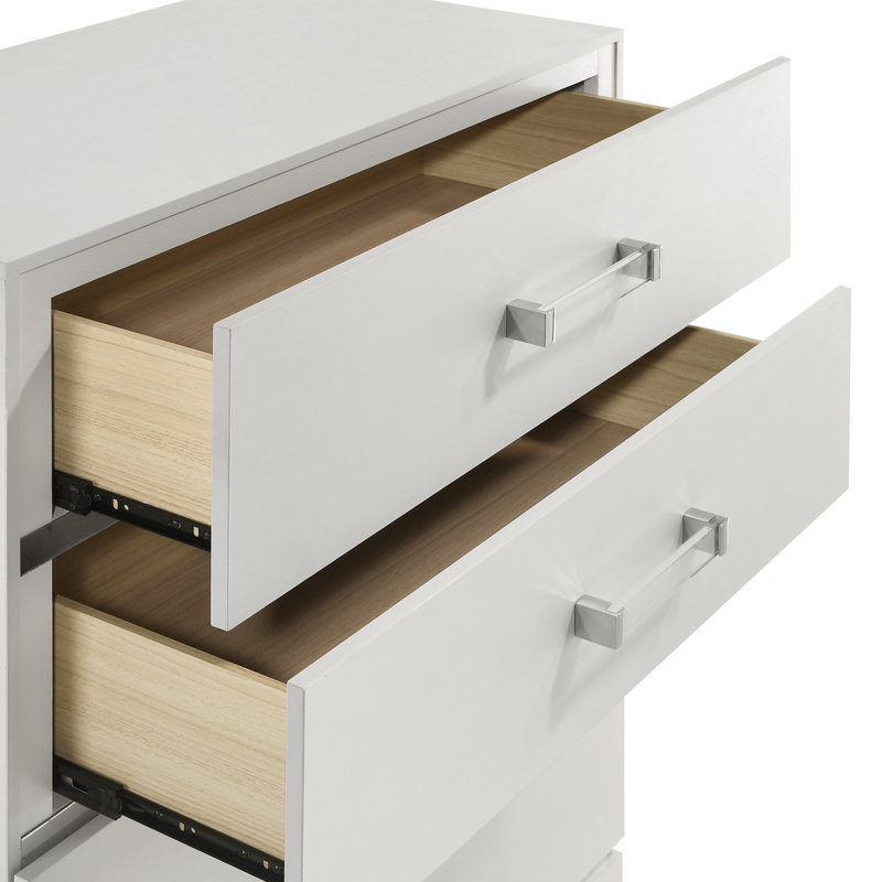Alyviah Wood Vertical Chests, White