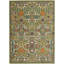 Tapis vert / orange / ivoire tissé à la machine Weylyn-649759322