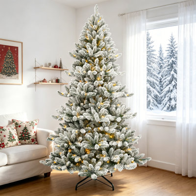 Pre-Lit Flocked Christmas Tree
