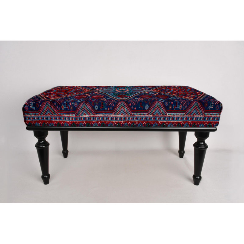 Footstool Bench, Hallway Bench, Ottoman Bench, Upholstered Bench, Turkish Rug Bench, Kilim Bench, Home Decor Bench, Handmade Bench