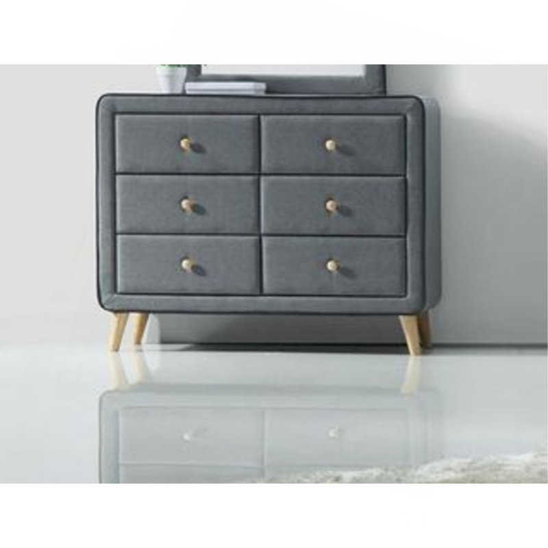 Commode en tissu gris clair