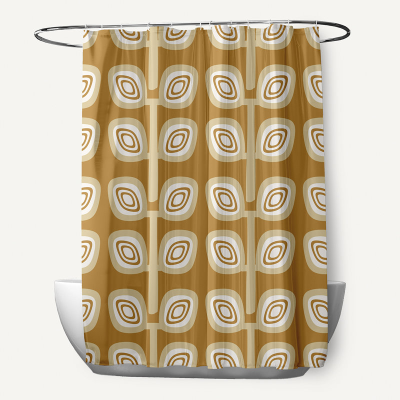 Atrasnu Geometric Shower Curtain, Yellow
