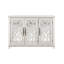 Buffet d'appoint autoportant de 125,3 cm (49,33 po) en MDF avec portes sculptées en miroir acrylique, tablette réglable, grand plateau et sangles anti-basculement pour salon, entrée ou cuisine.-1792520465