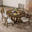 Hervey 5-Piece Retro Rustic Functional Dining Set Unique Geometric Design,Round Table Top with Leaf,dinning table set-1874598577-1874598583