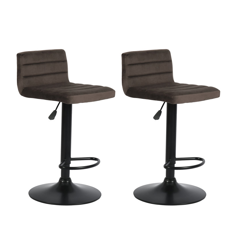 Dravis Swivel Upholstered Adjustable Height Counter Stool with Metal Frame