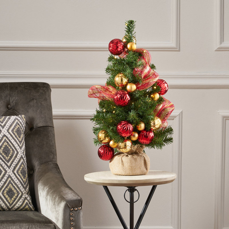 Burlap Tree With 50 Warm White LED Lights-Battery Operated