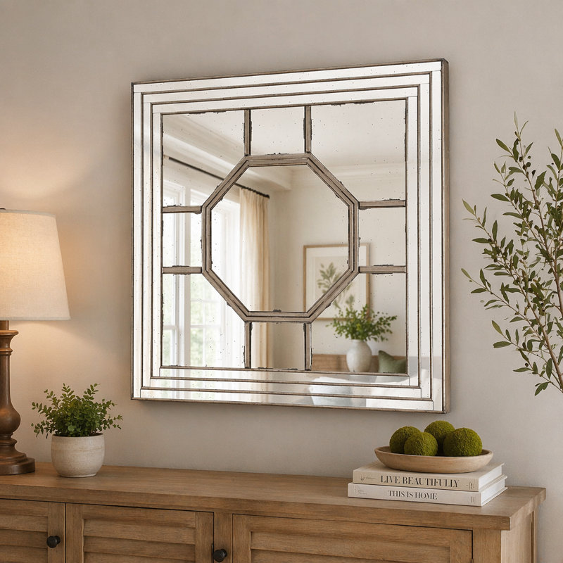 Miroir mural 48 "x48" avec cadre en miroir
