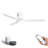  52-inch Modern Ceiling Fan with Light, Remote Control Smart Fan, 3 Solid Wood Blades, DC Motor, 6 Speeds, Flush Mount for Bedroom, Living Room-637026177