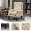 Fauteuil d'appoint robuste à structure en bois avec revêtement confortable pour la détente-133998195