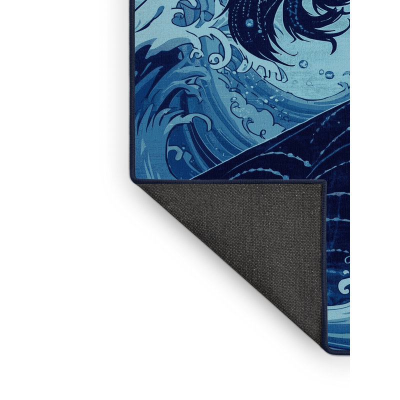 Tapis bleu moelleux moelleux et moelleux à motif de pirate Durr, 6 x 9