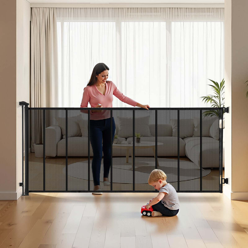 Barrière rétractable pour bébé, H 41,7 po x l 208,6 po x P 4,1 po