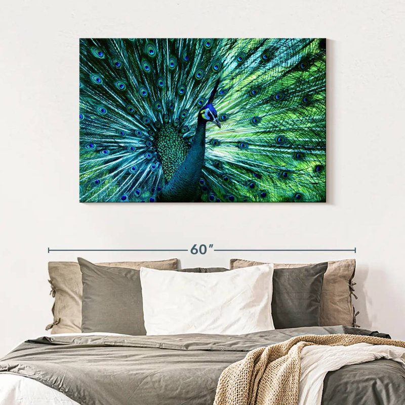 Elegant Peacock, 32" H x 48" W