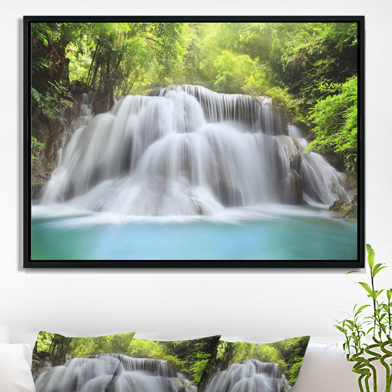 «Huai Mae Kamin Waterfall», reproduction de photo sur toile tendue encadrée, H 12 po x l 20 po x P 1 po