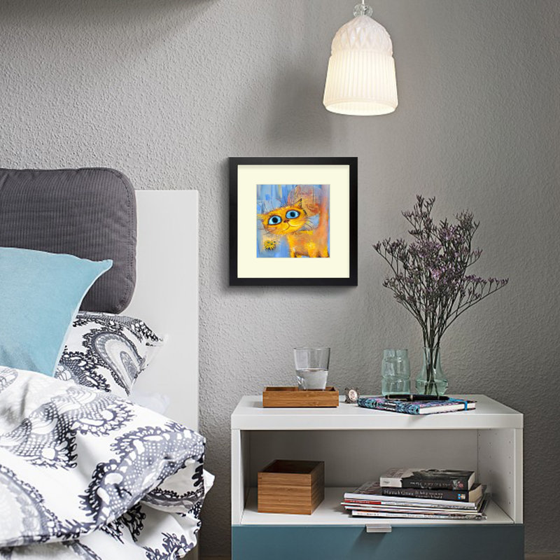 Cadre photo simple en bois mat Dreketi, Noir, 12 po x 12 po emmêlé à 8 po x 8 po