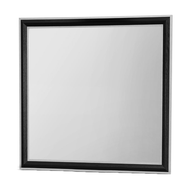 Black Trim Grey Mirror, 35.2 Lb Box, Solid Wood + Heavy Package,