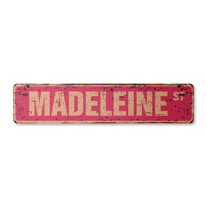 Madeleine Street Sign Aluminum 4" X 18"