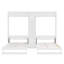 Lits simples escamotables doubles avec armoires et tablettes, blanc