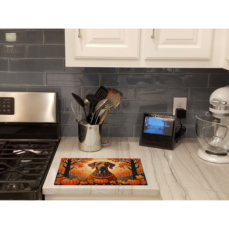 Rhodesian Ridgeback Fall Glass Cutting Board Large