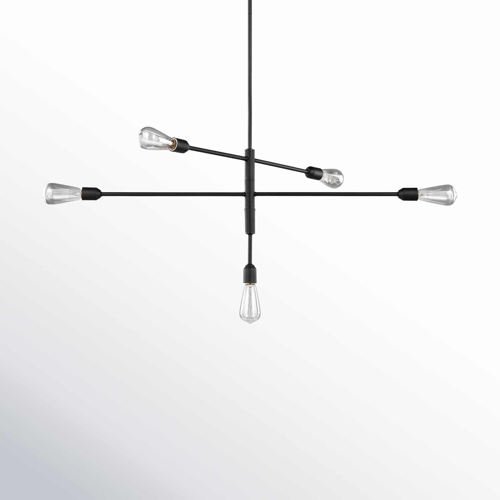 Allman 5 - Light Metal Dimmable Chandelier, Midnight Black