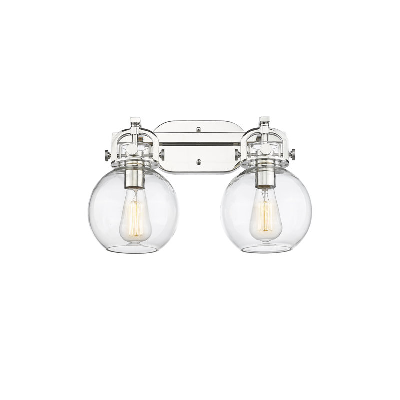 Éclairage pour meuble-lavabo mural 2 lumières 7 po Slocomb, Transparent, Nickel poli