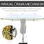 Parasol double face de 4,57 m (15 pi) - Acier rectangulaire beige, résistant aux intempéries, manivelle facile, protection solaire pour terrasse et piscine, baleines, montage facile