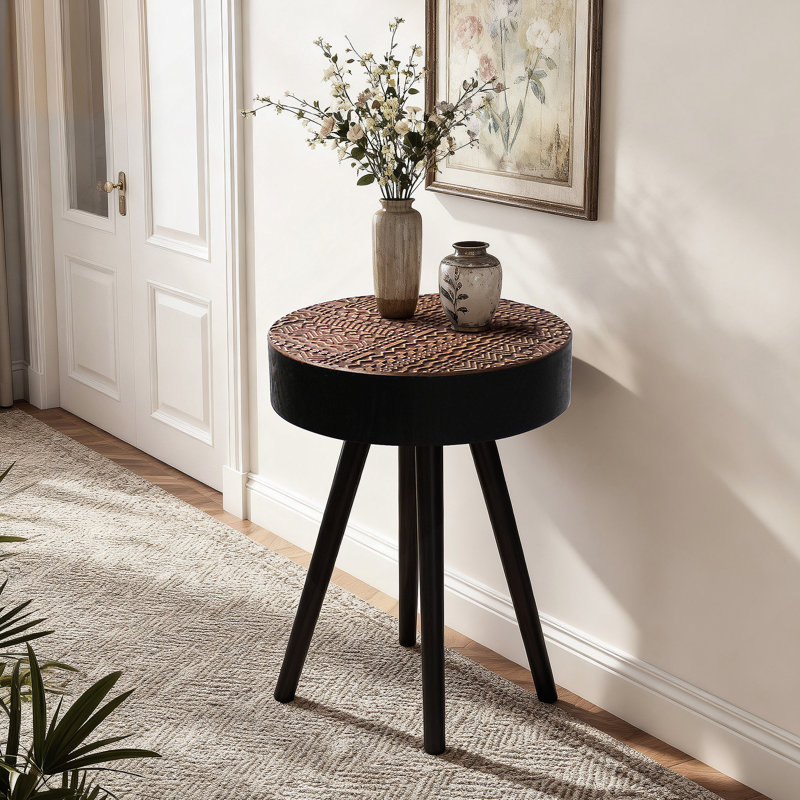 Table ronde, petite table d'appoint, table de chevet pour le salon, la chambre à coucher, le bureau
