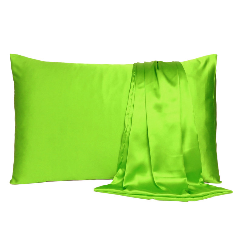 Taie d'oreiller en satin , Standard, Vert vif