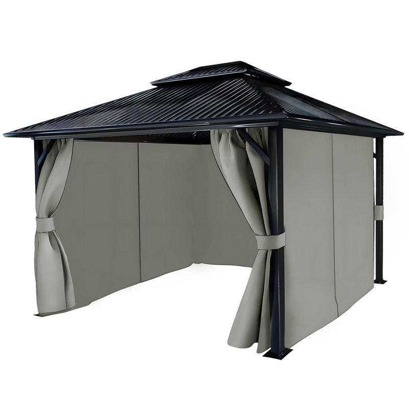 Gazebo Replacement Privacy Curtain, 4m x 3m, Grey