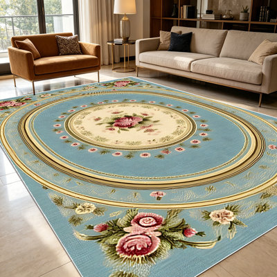 Tapis ovales dorés et dorés de 1 pièce rétro pour le salon, doux et confortables, convenant à toutes les saisons, faciles à entretenir, lavables à la machine, convenant à la salle à manger, à la chambre à coucher, à la cuisine, au vestibule, à la maison ou à l'extérieur.