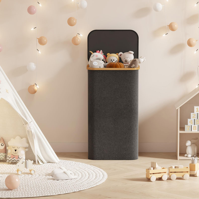 Fabric Laundry Hamper, Dark Gray
