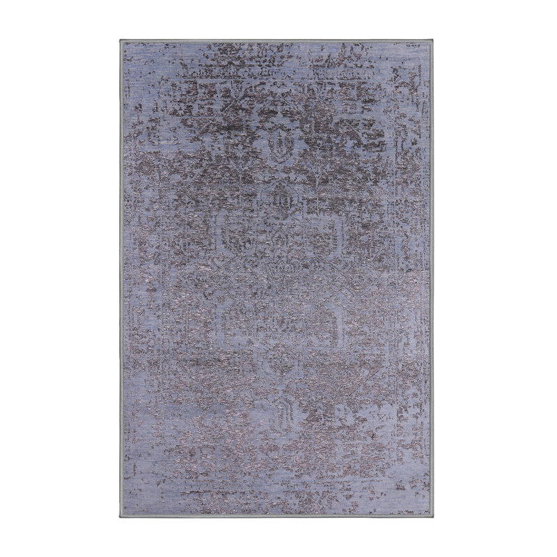 Tapis oriental gris Shanda, Tapis de couloir 2 pi x 5 pi
