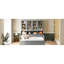 Lit de jour simple avec lumières à DEL intégrées et options de rangement pratiques, esthétique esthétique grise,